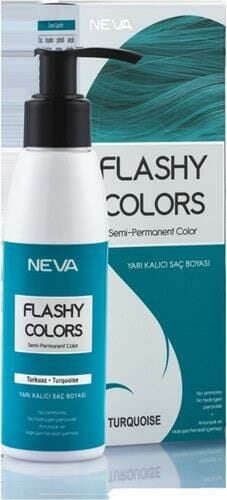 Neva Color Flashy Colors Yarı Kalıcı Saç Boyası - Türkuaz 100 Ml
