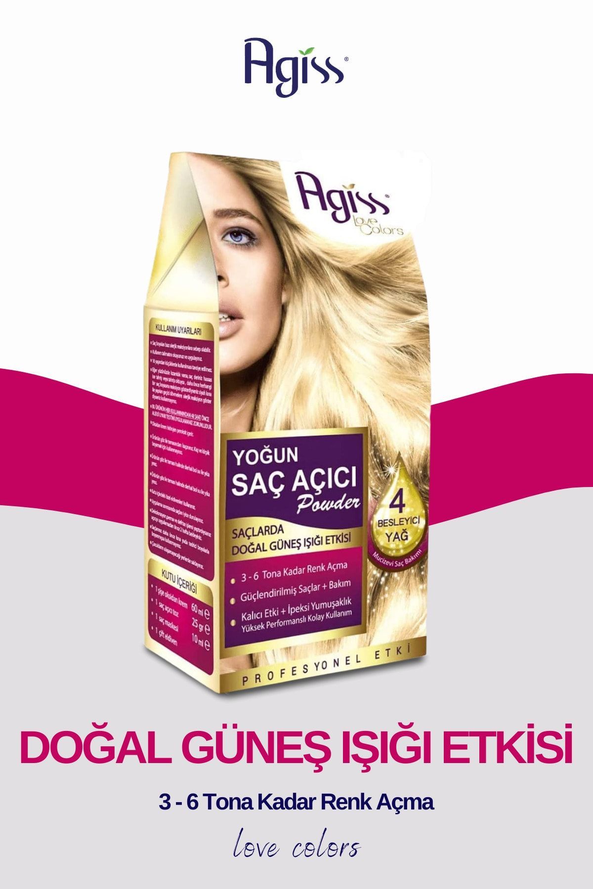 Agiss Saç Açıcı Set ( 25 g Mavi Toz + 60ml Oksidan%40+ 10 Ml Maske+eldiven)