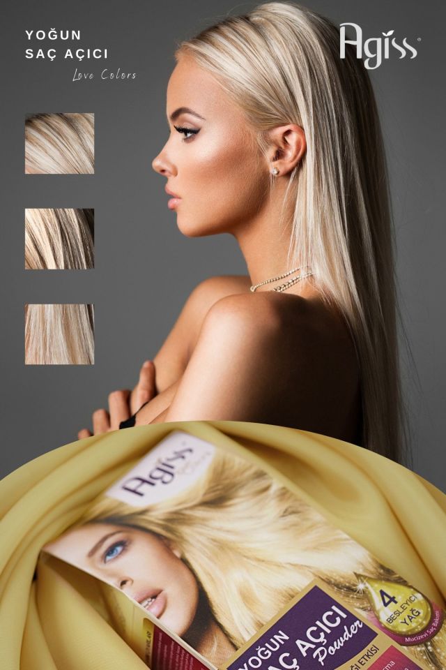 Agiss Saç Açıcı Set ( 25 g Mavi Toz + 60ml Oksidan%40+ 10 Ml Maske+eldiven)