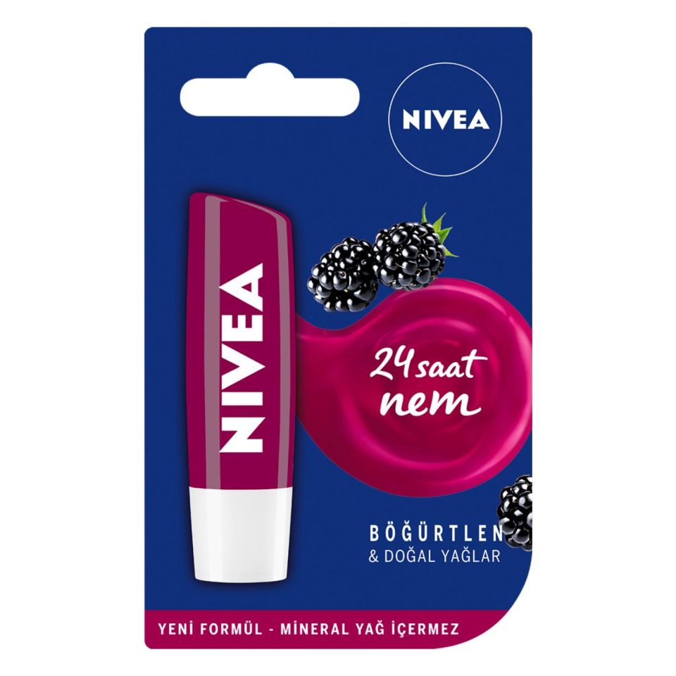 Nivea Lip Böğürtlen İçerikli Shine  Dudak Bakım Krem 4.8 g