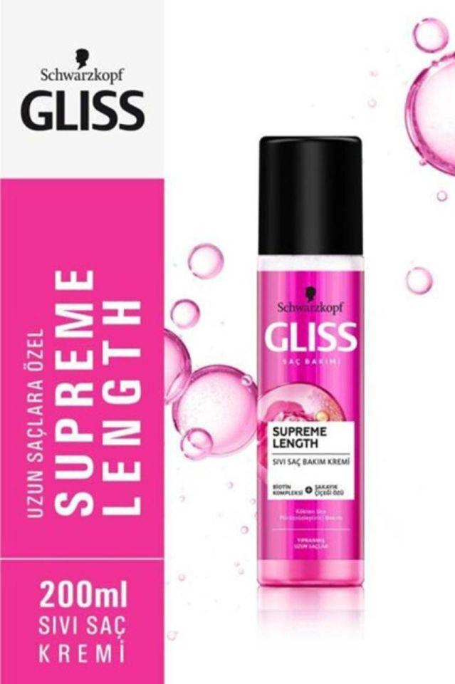 Gliss Sıvı Saç Kremi Supreme Length 200 ml Zarar Görmüş Uzun Saçlar