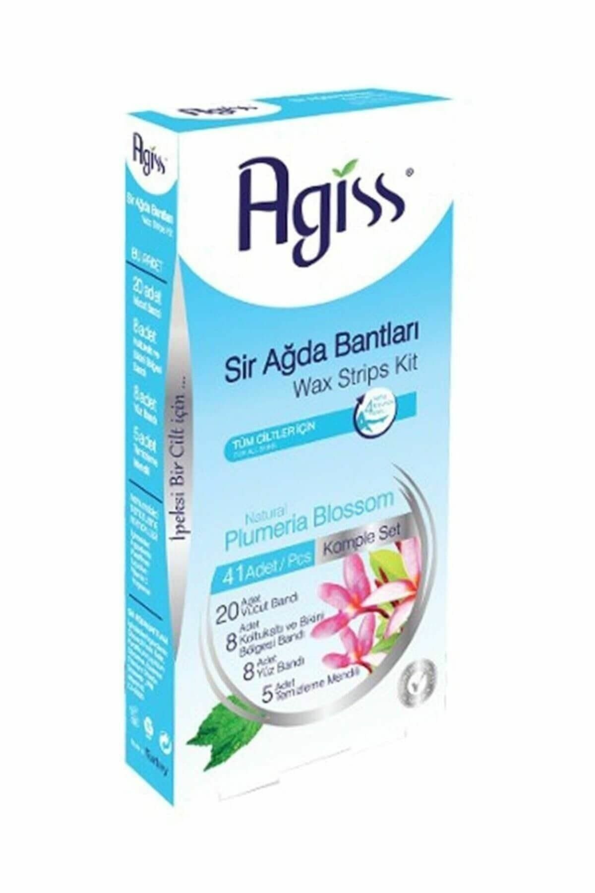Agiss Tüm Cilt Sir Ağda Bandı 41 li ( 20 Adet Vücut + 8 Yüz + 8 Bikini + 5 Mendil )