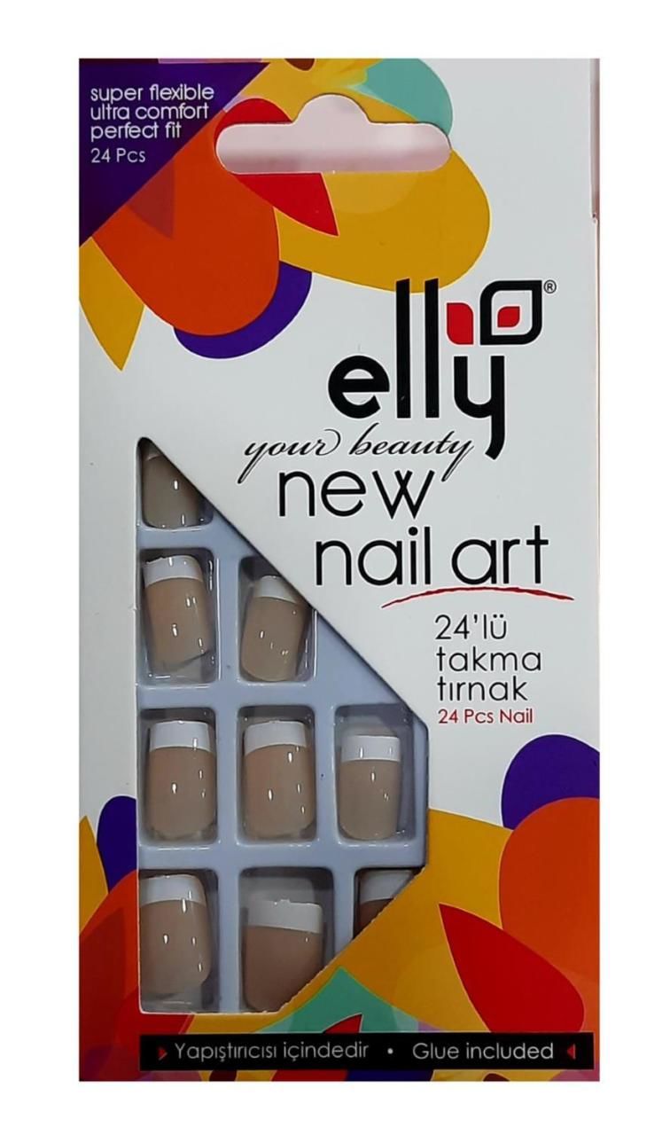 Elly Takma Tırnak 24 lü Ten - Beyaz 0077