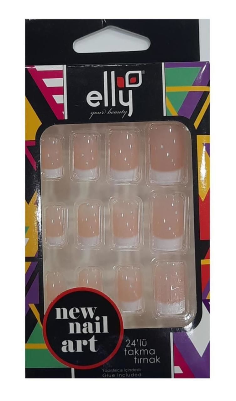 Elly Takma Tırnak 24 lü Pembe - Beyaz 0004
