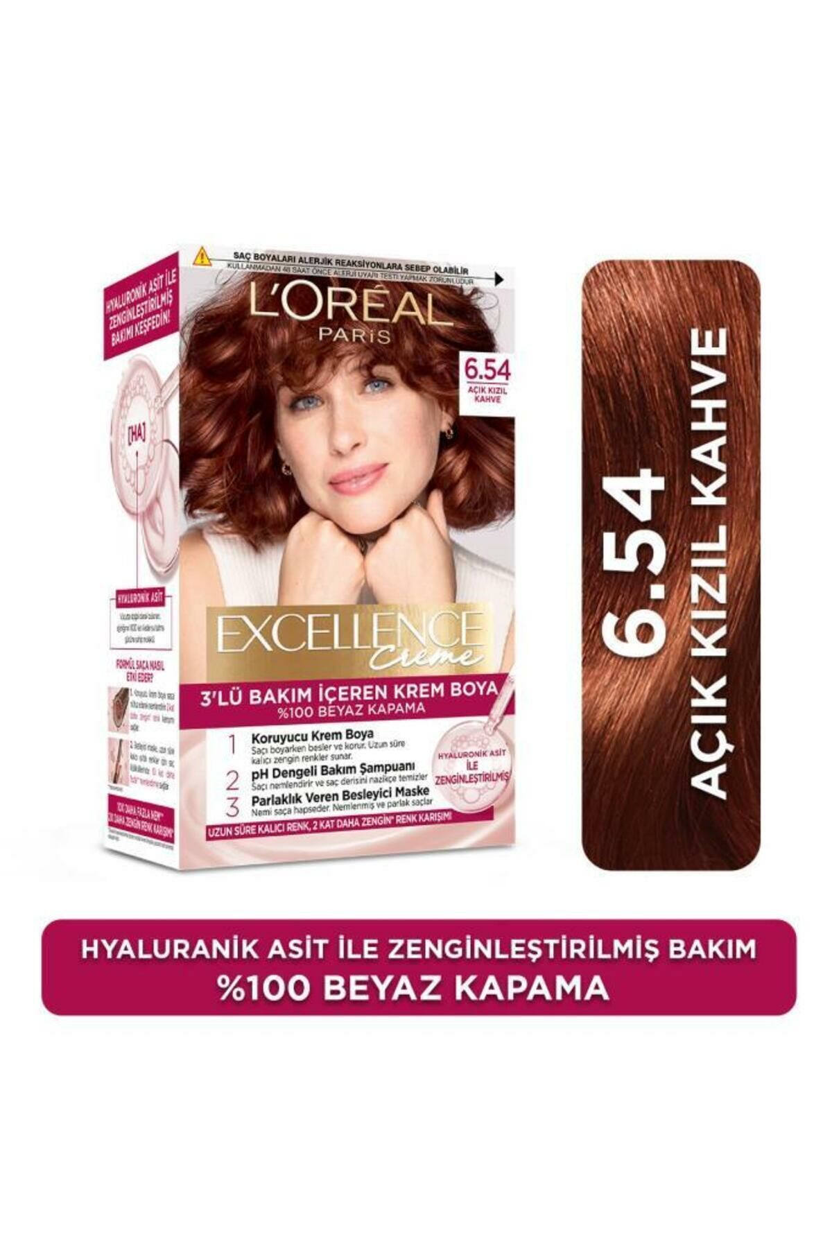 Loreal Excellence 6.54 Açık Kızıl Kahve