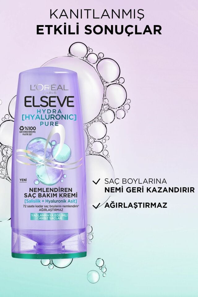 Elseve Saç Kremi Hydra Pure Salisilik Asit içeren Yağlanma Karşıtı Yağlı Saçlar 250 Ml
