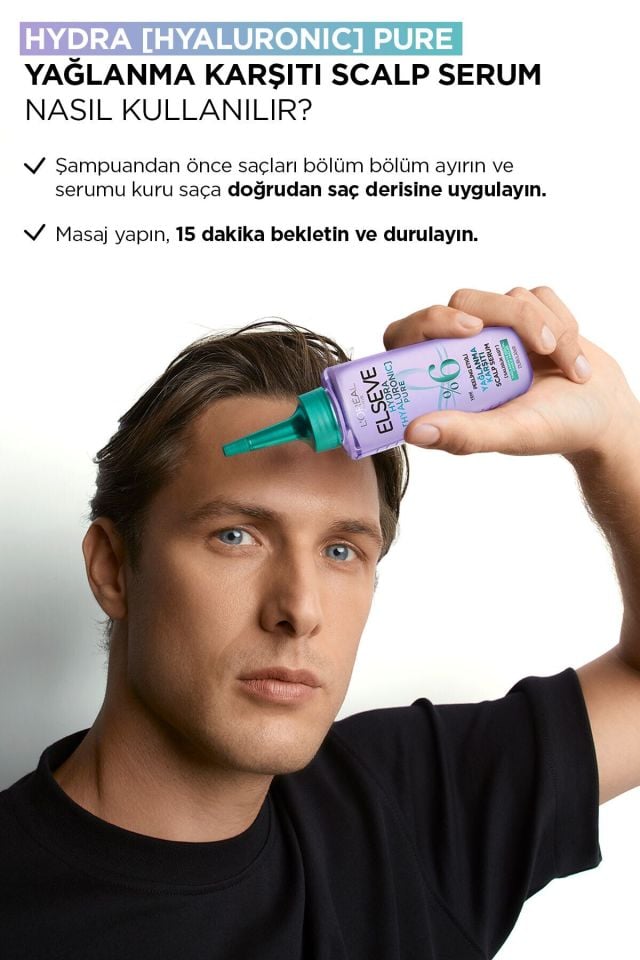 Elseve Saç Derisi Serumu Hydra Pure Salisilik Asit içeren Yağlanma Karşıtı Peeling Etkili 102 Ml