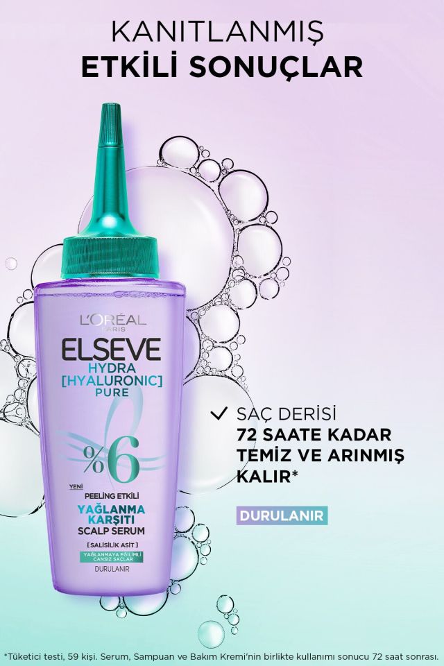 Elseve Saç Derisi Serumu Hydra Pure Salisilik Asit içeren Yağlanma Karşıtı Peeling Etkili 102 Ml