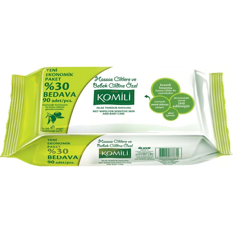 Komili Zeytinyağlı Islak Havlu 90 lı