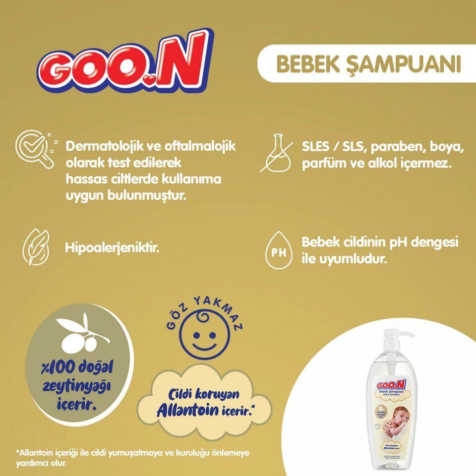 Goon Bebek Şampuanı 700 Ml - Ekstra Hassas Bebek Saç ve Vücut Şampuanı