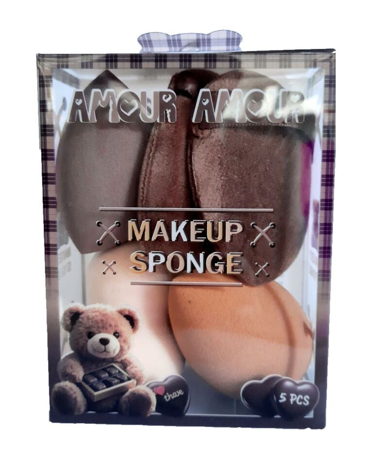 Amor Amor 5li Çikolatalı Sünger Fondöten+ Pudra