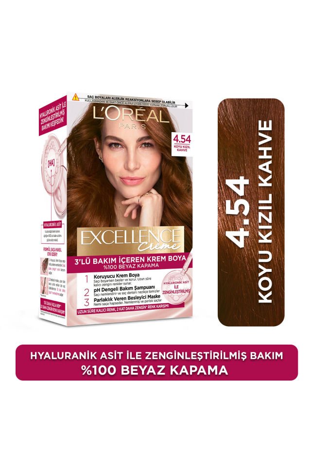 Loreal Excellence 5.54 Koyu Kızıl Kahve