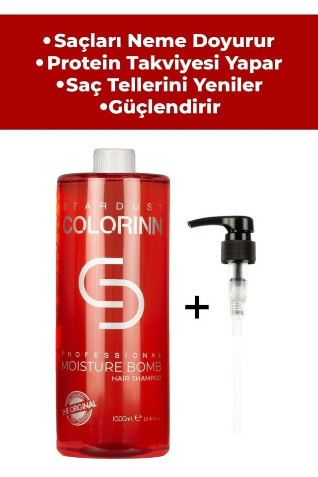 Colorinn Moisture Bomb Saç Oluşumunu Destekleyen Ve Dökülmeyi Engelleyen Şampuan 1000 ml