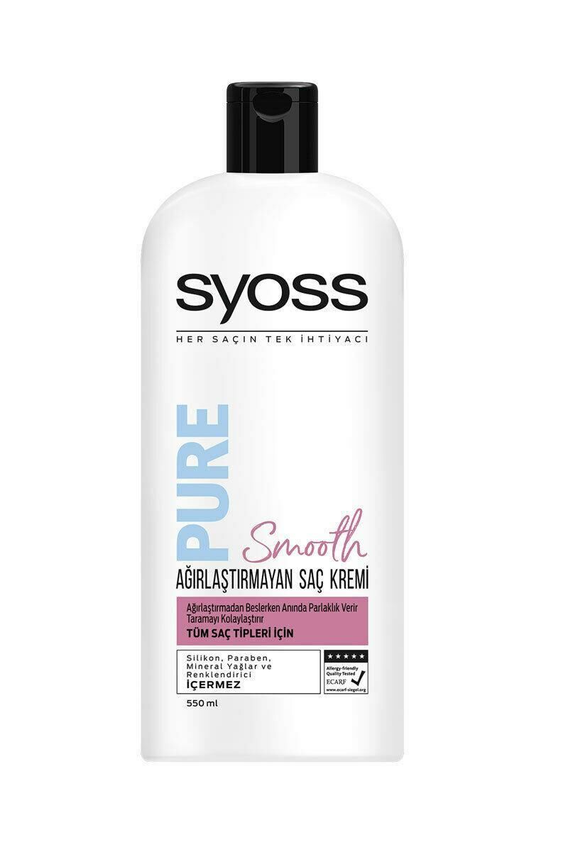 Syoss Saç Kremi 550 Ml Pure Smooth Agırlaştırmayan