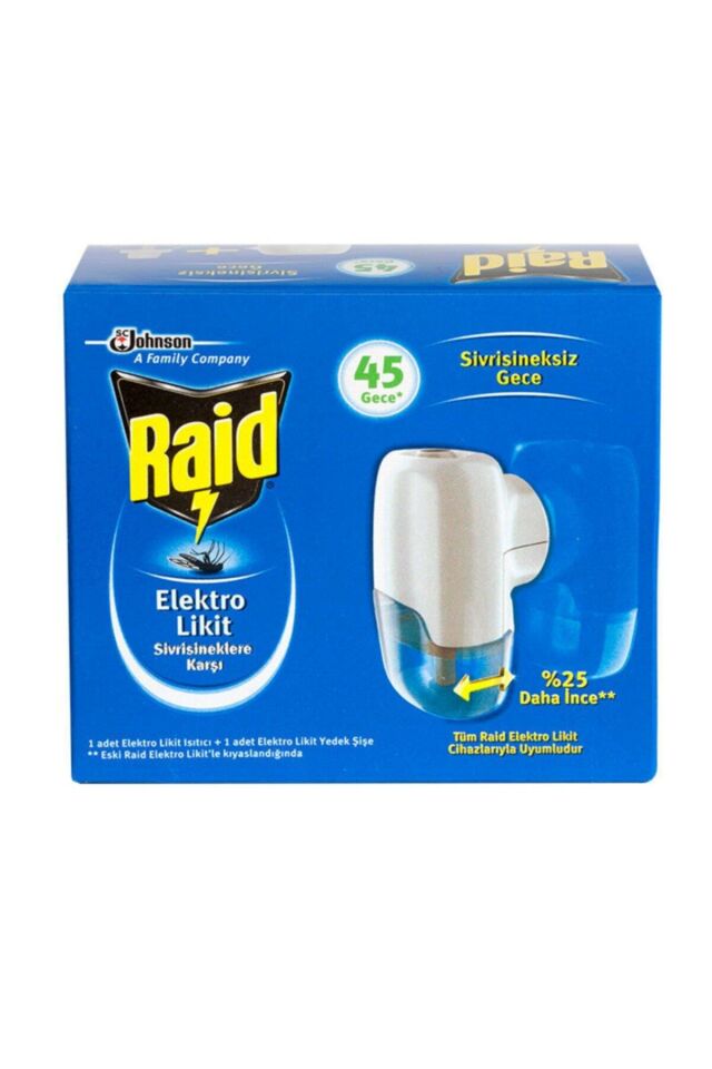 Raid Elektro Likit Sinek Kovucu 45 Gün Sistem