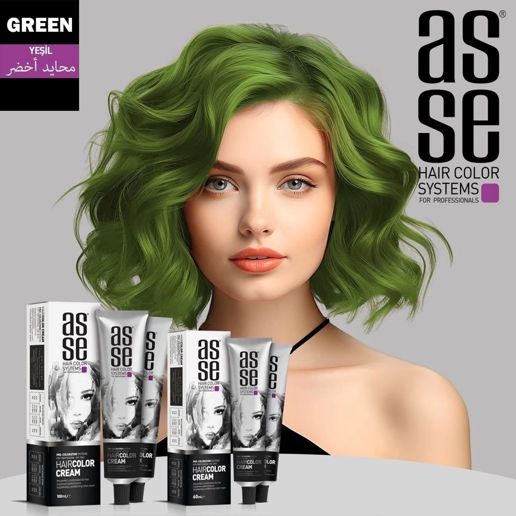 Asse 60 Ml Tüp Saç Boyası Yeşil + 50 Ml Oksidan Sıvısı