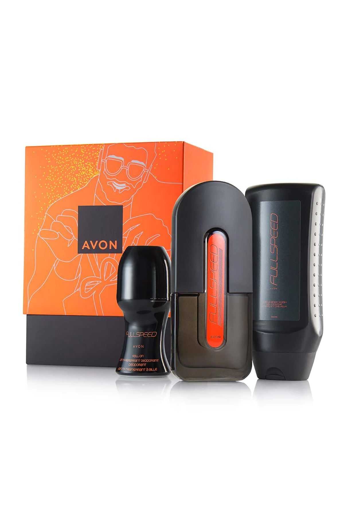 Avon Full Speed Erkek Parfüm 75 Ml Edt +  Saç Vücut Yıkama Jeli 250 Ml + Rollon 50 Ml