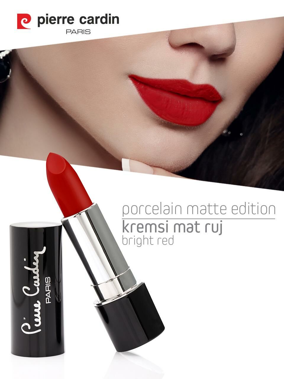 11221 - Pierre Cardin Porcelain Matte Edition Lipstick - Bright Red - 213