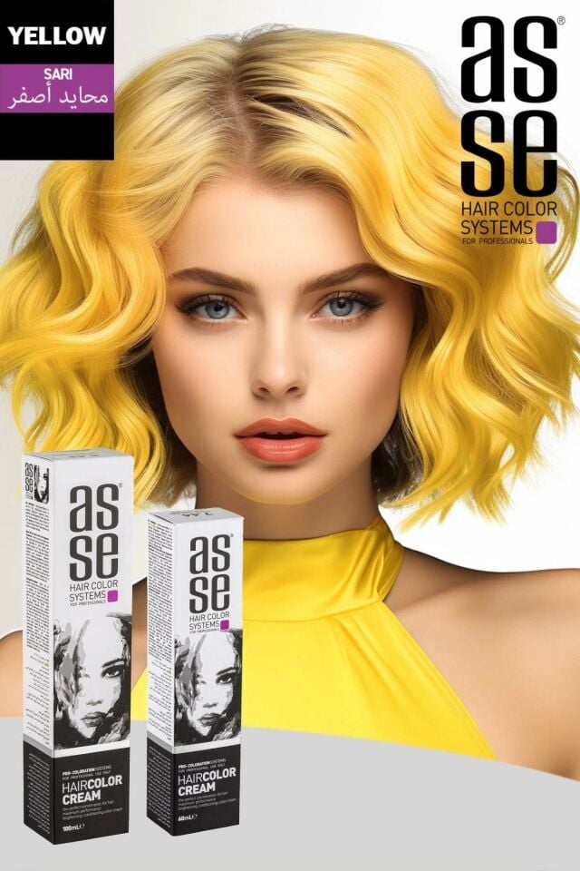Asse 60 Ml Tüp Saç Boyası Sarı+ 50 Ml Oksidan Sıvısı