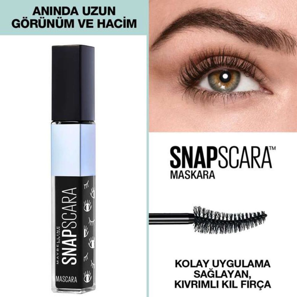 Maybelline Maskara Siyah Snapscara Pitch Black Mascara