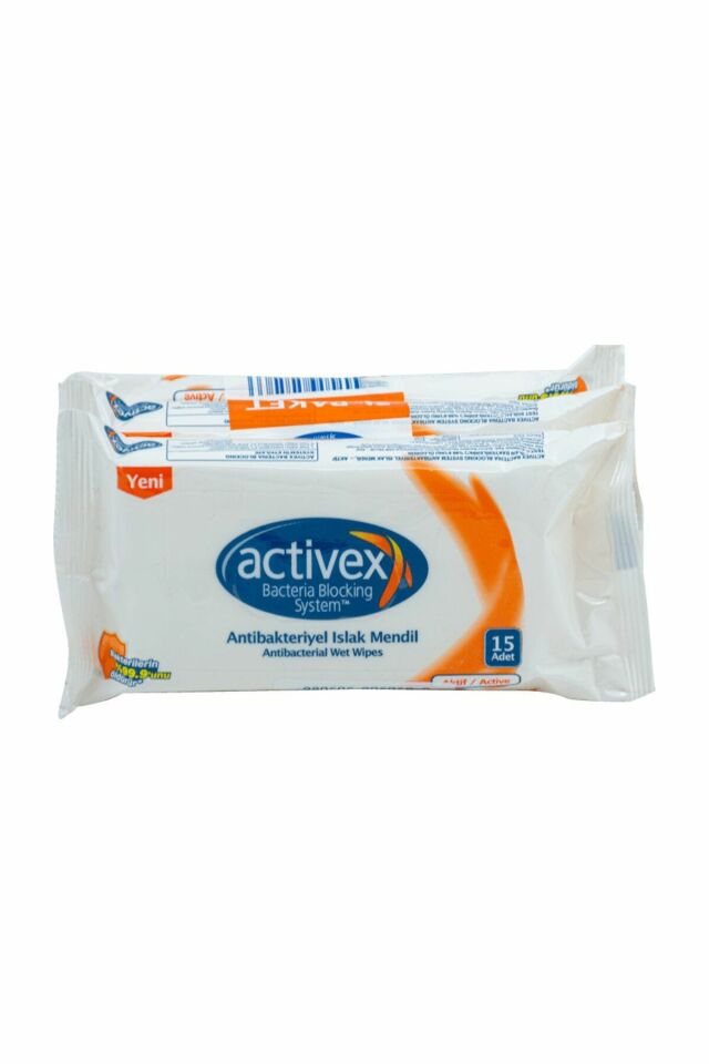 Activex Antibakteriyel Islak Mendil Aktif 15 Adet X 3 LÜ 45 Yaprak