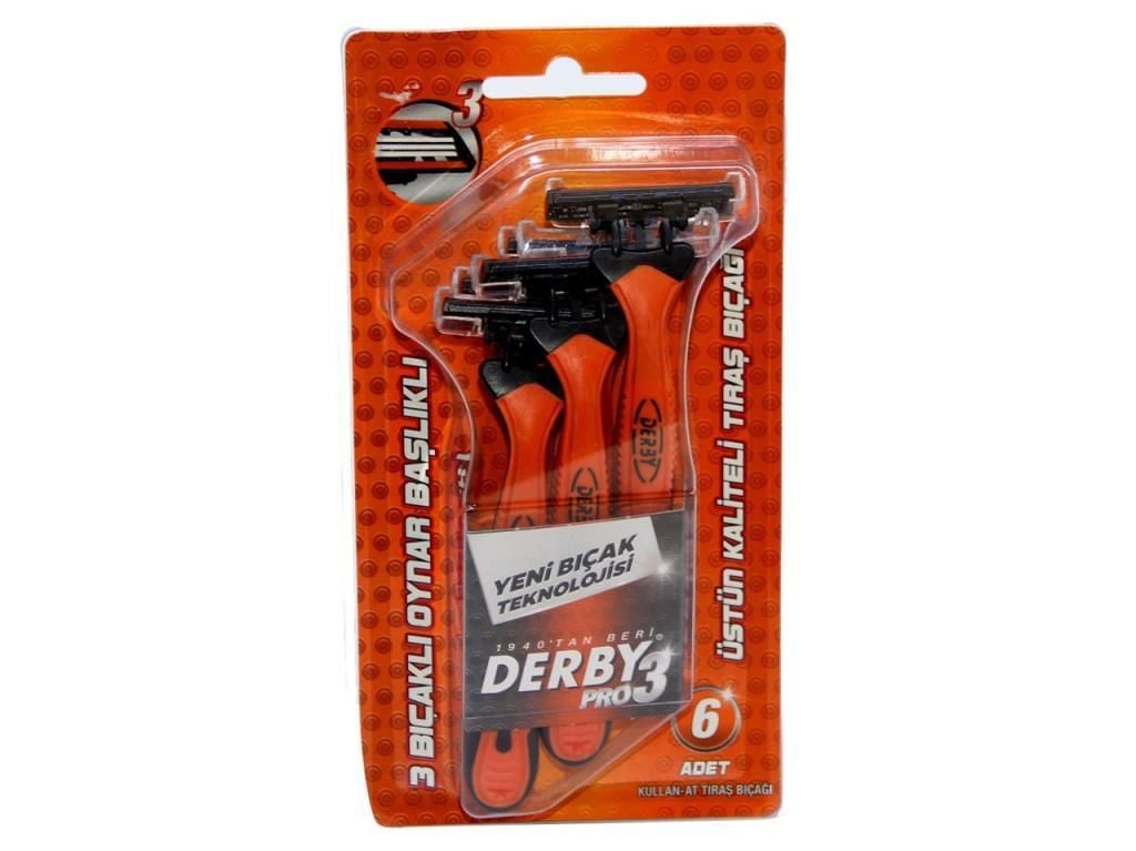 Derby Samurai Platinum3 Oynar Başlıklı Tıraş Bıçağı 6 lı Blister