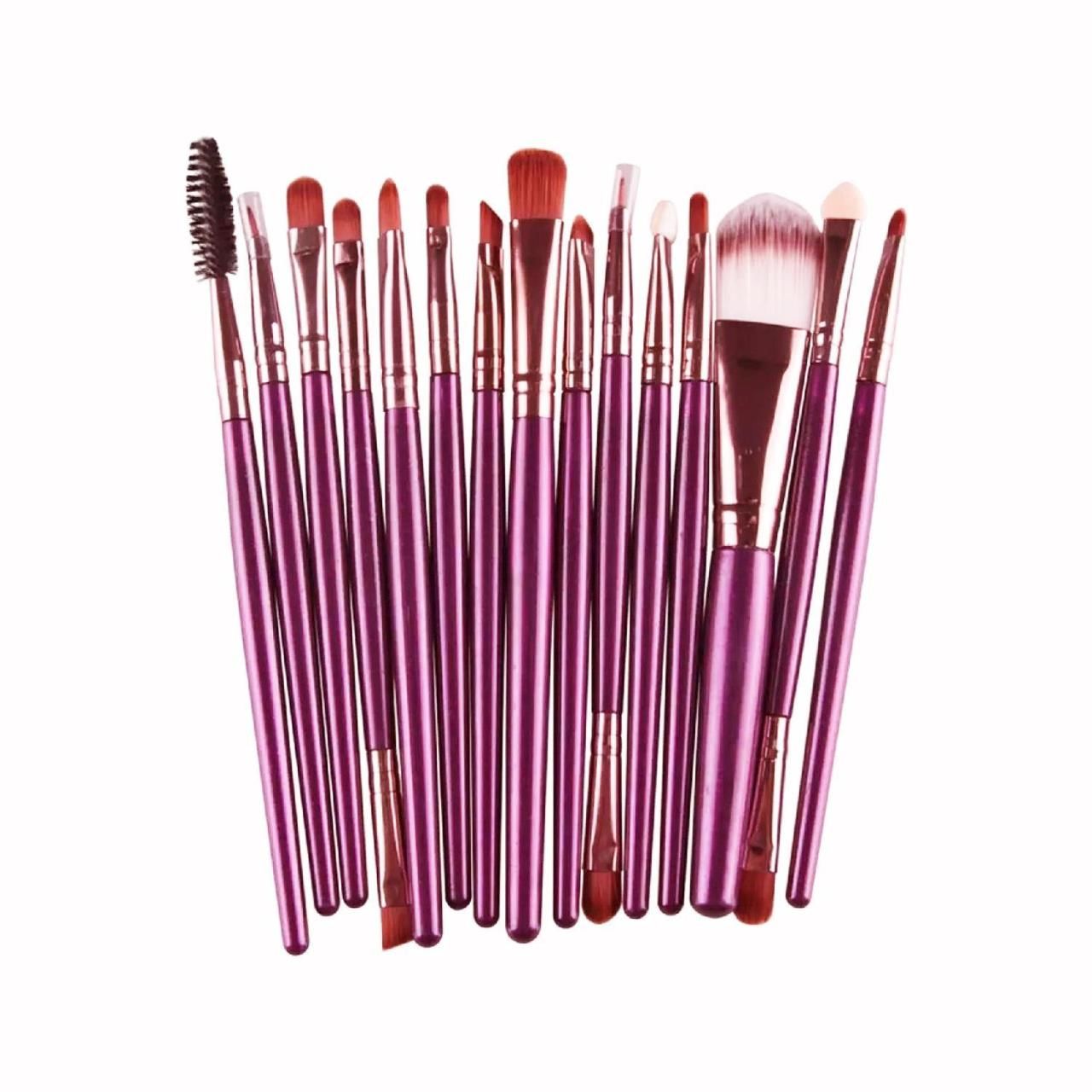 Rose 20 Li Makyaj Fırça Seti Özel Kilitli Ambalaj Lila