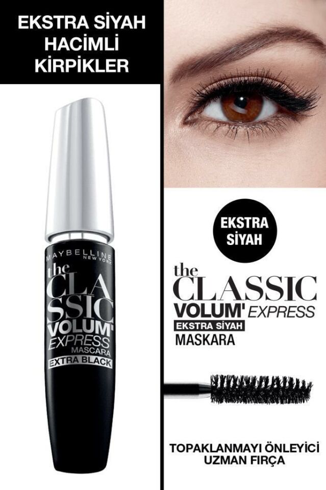 Maybelline Maskara Volum Express Classic Ekstra Hacim Siyah