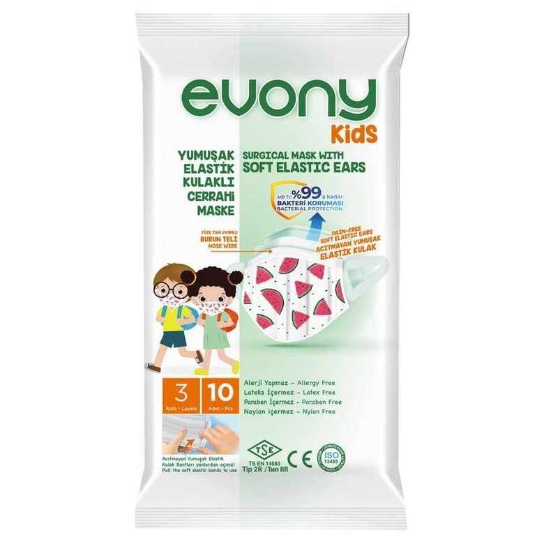 Evony Cerrahi Maske Çocuk Yumuşak Elastik Kulaklı KIDS 10 Adet
