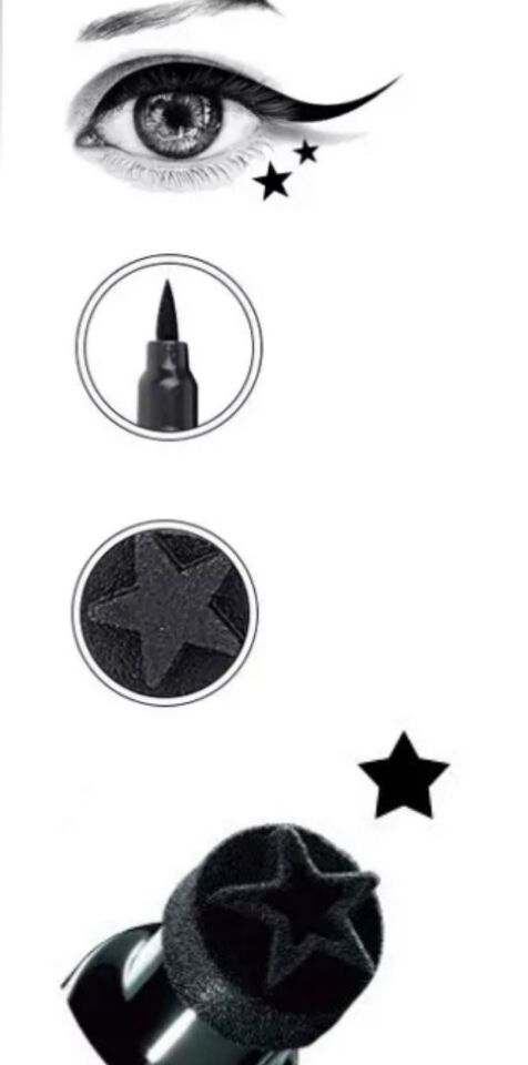 Rose Çift Taraflı Yıldız Desenli Kalem Eyeliner 26041