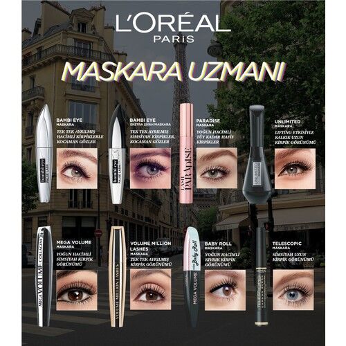 Loreal Mega Volume Collagene 24H Maskara Black