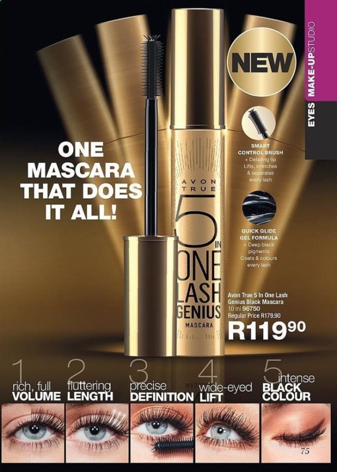 Avon True Lash Genius 5 Etkili Maskara 10 ml - Black