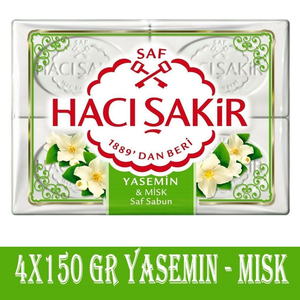 Hacı Şakir Katı Sabun 4x150 gr Yasemin ve Misk 600 gr