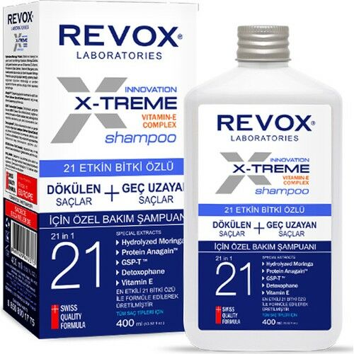 Revox 21 Etkin Bitki Özlü X-Treme Dökülen ve Geç Uzayan Saçlara Özel Bakım Şampuanı 400 Ml
