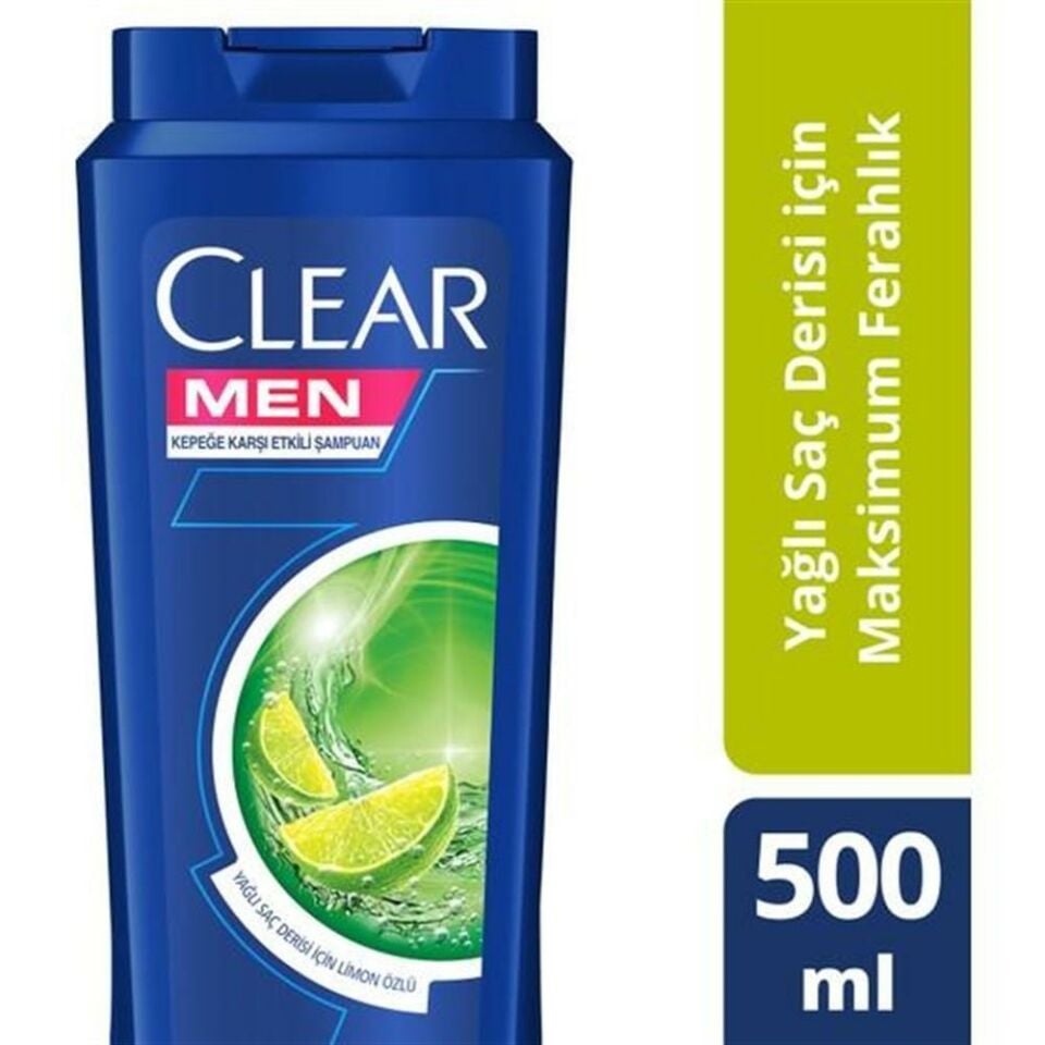 Clear Men Yağlı Saçlar Şampuan 500 ml Maximum Freahlık Limon