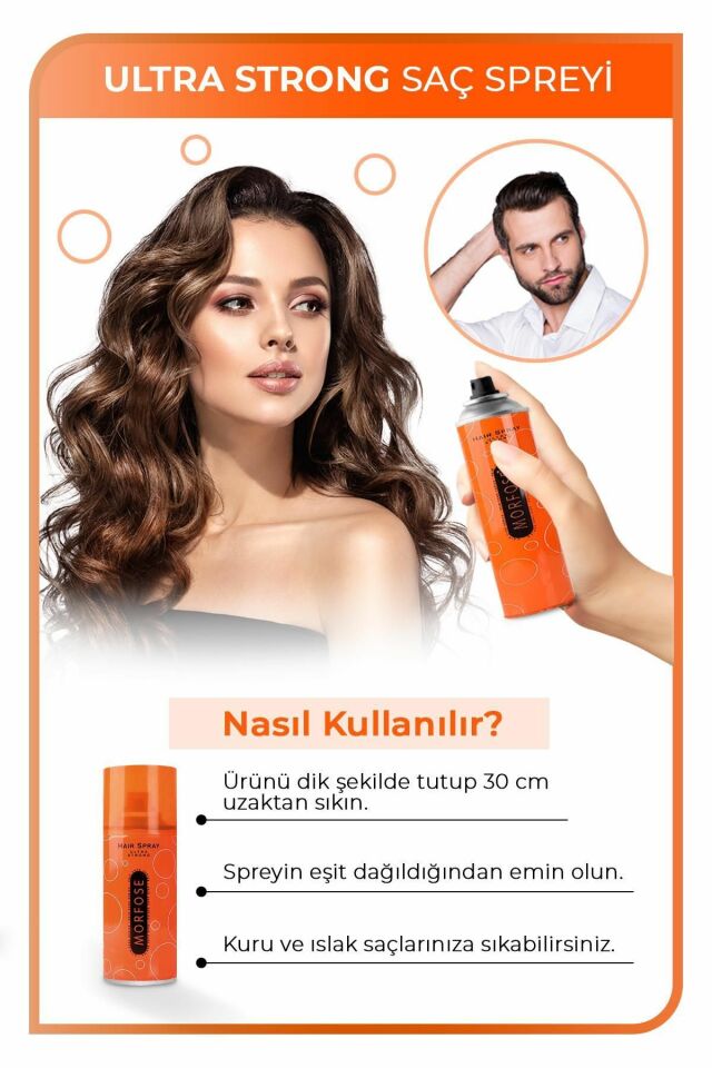 Morfose 75 ml Saç Spreyi Ultra Strong Turuncu