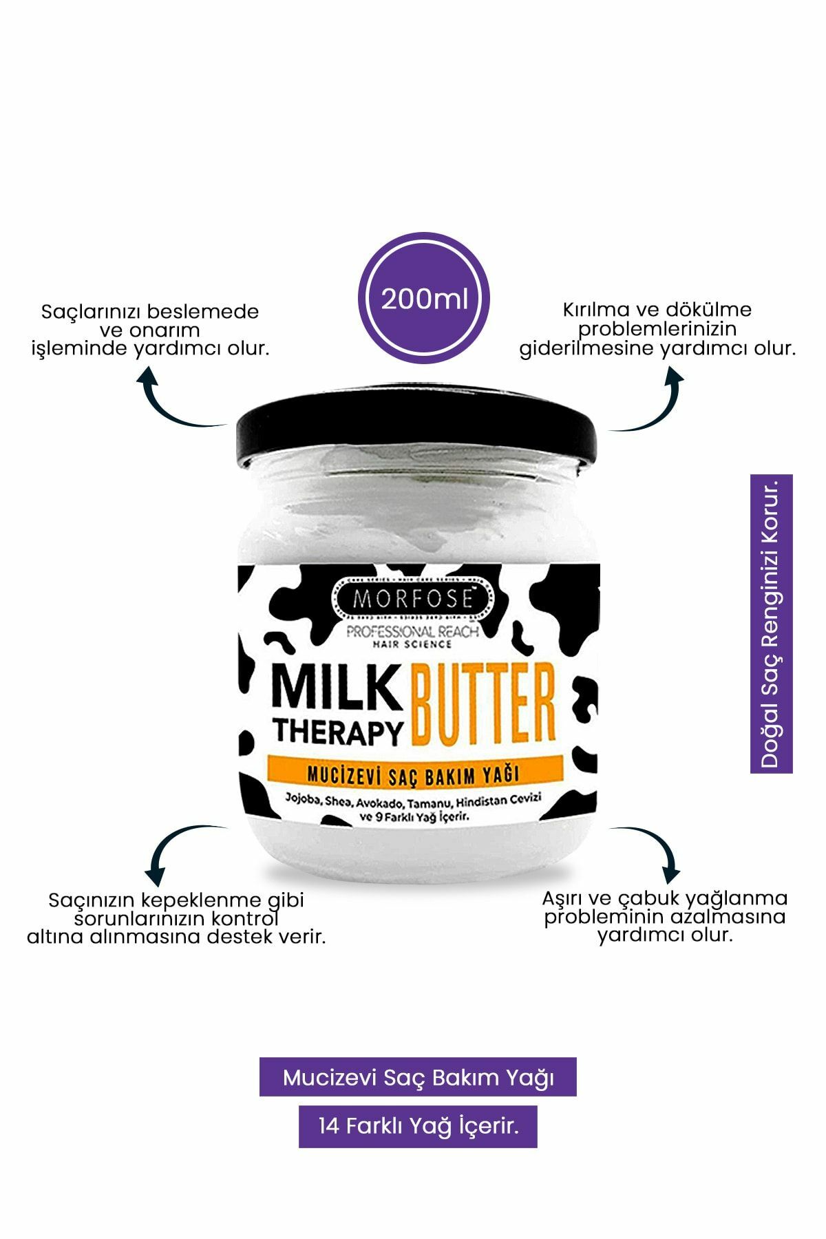 Morfose Milk Therapy Butter Mucizevi Saç Bakım Yağı 200 Ml