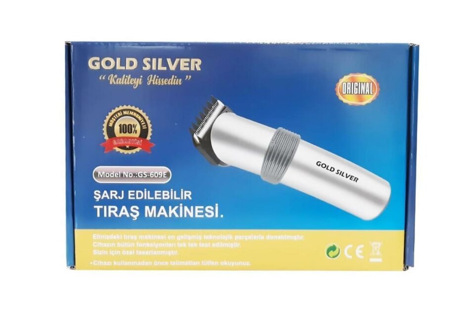 Dearling Gold Slver Şarjlı Saç ve Sakal Büyük Berber Makinesi rd-609x