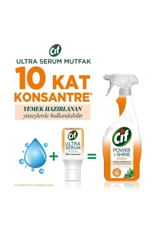 Cif Power-Shine Banyo 750 ML İçin Ultra Serum 70 Ml Mutfak Kapsül