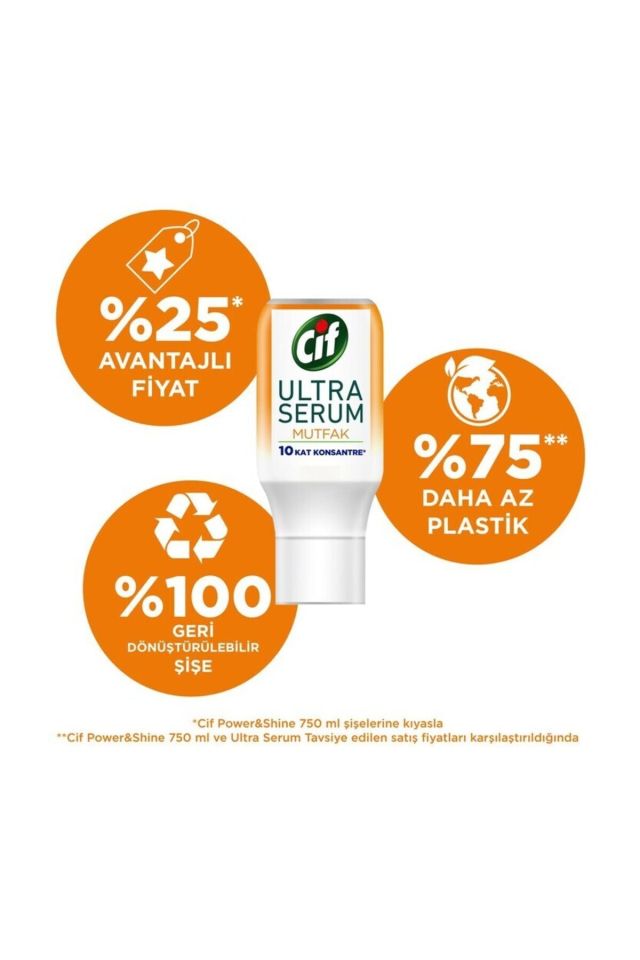 Cif Power-Shine Banyo 750 ML İçin Ultra Serum 70 Ml Mutfak Kapsül