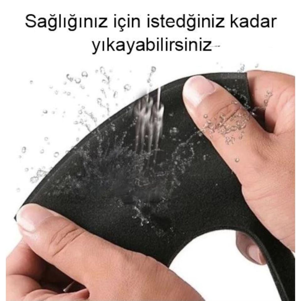 Natura Yüz Maskesi Nano Teknolojisi Yıkanabilir Yüz Maskesi Siyah