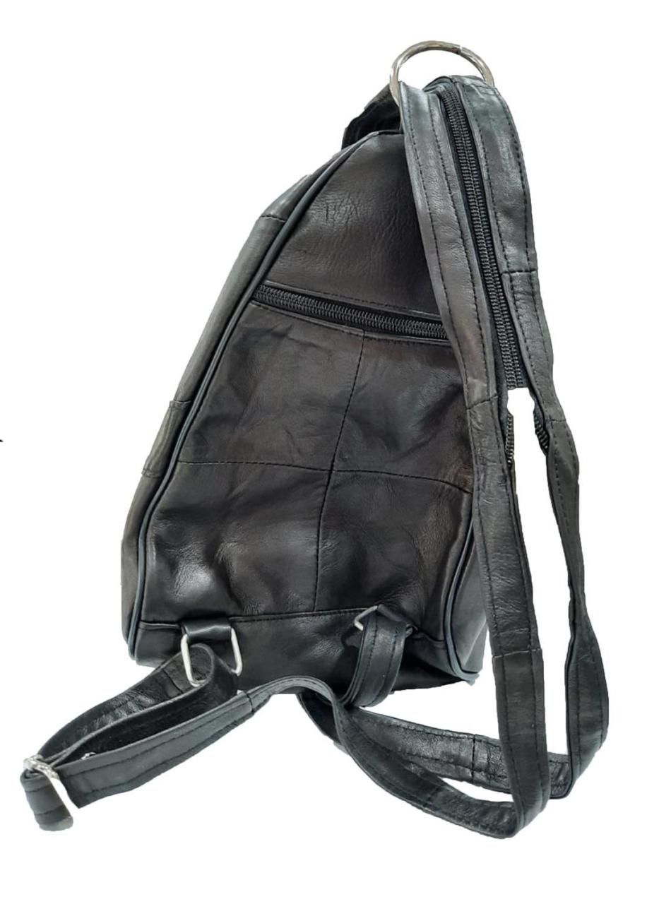 Seda Maymun Deri Sırt Çantası Siyah Orta 35x25x35cm