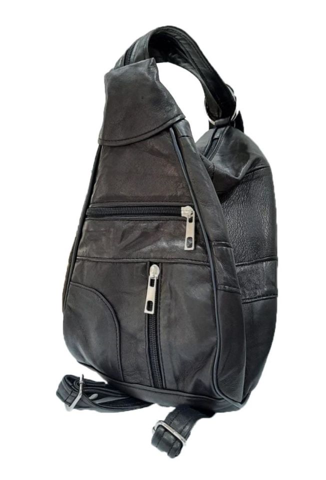 Seda Maymun Deri Sırt Çantası Siyah Orta 35x25x35cm