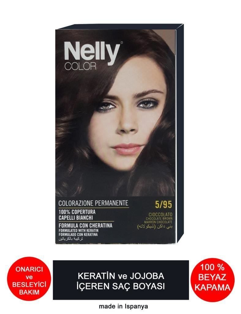 Nelly Jojoba ve Keratinli Saç Boyası 5.95 Çikolata Kahve