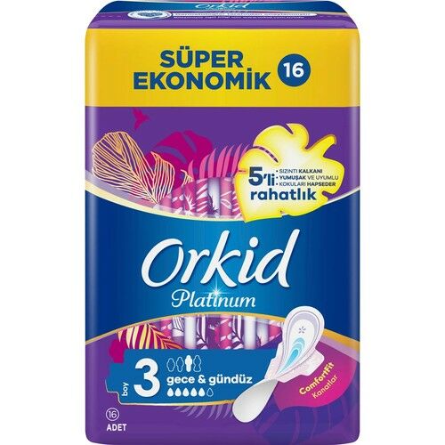 Orkid Platinum Gece Hijyenik Ped 16 Adet No : 3