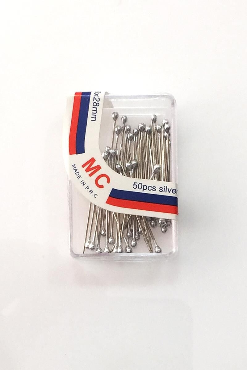 Mc Damla Başlı Toplu İğne 20 gr Kutu Gümüş Kafalı