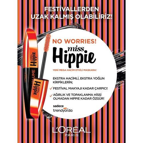 LOreal Paris Miss Hippie Mega Hacim Veren Siyah Maskara