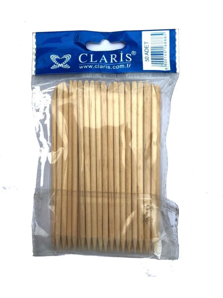 Claris Ahşap Et İtici 50 Adet - Portakal Çubuğu