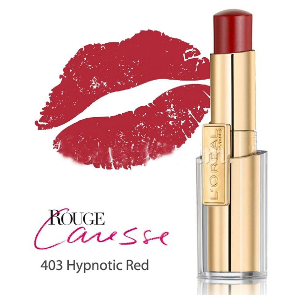L'Oreal Paris Rouge Caresse 403 Hypnotic Red Lipstick Ruj