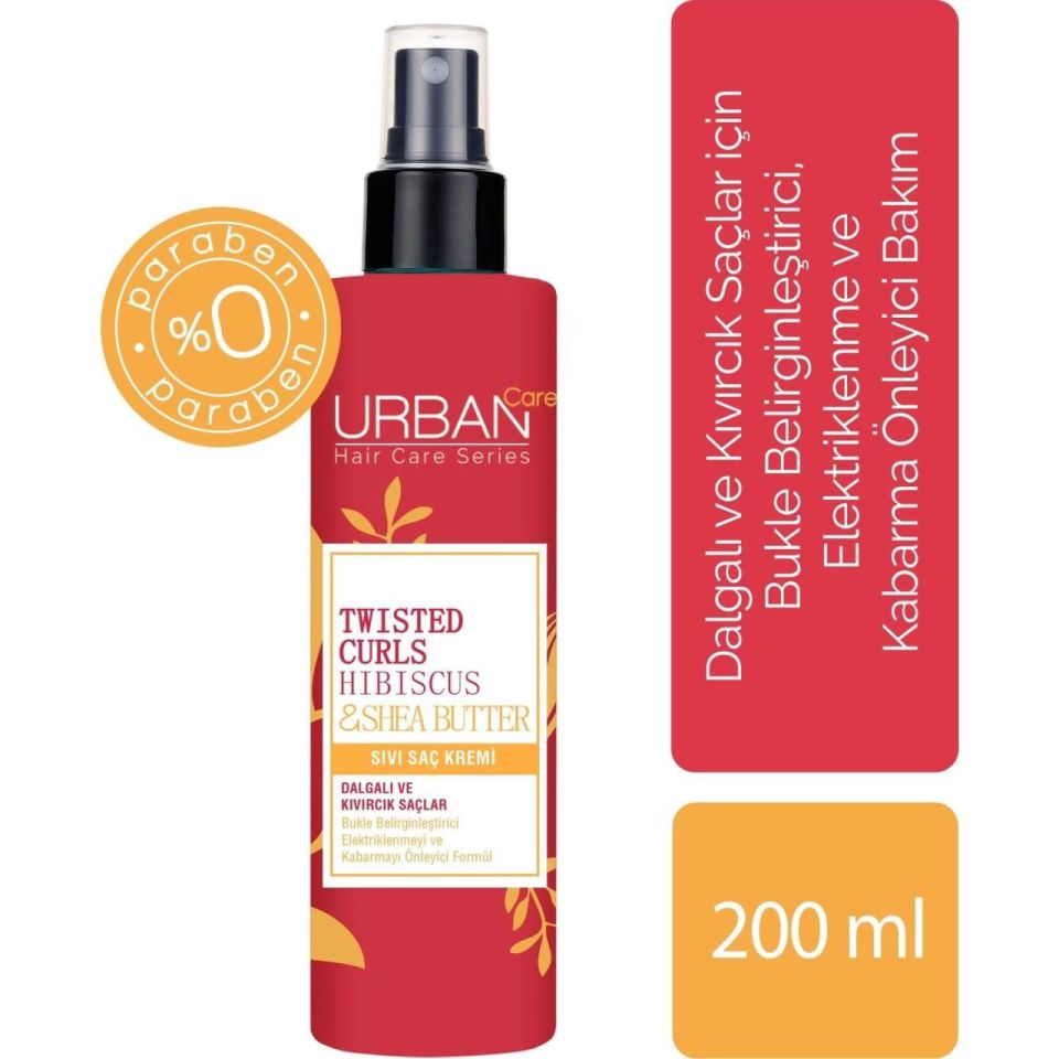 Urban Care Hibiscus ve Shea Yağı İçeren Bukle Belirginleştirici Sıvı Saç Bakım Kremi 200 ml